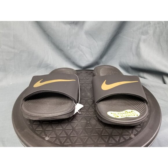 Nike Kids Kawa Slide (GS/PS) Sandals Slides Black Gold Size 2Y NEW WITH TAGS! - Picture 3 of 11